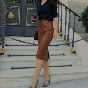 ZARA | Faux Leather Skirt